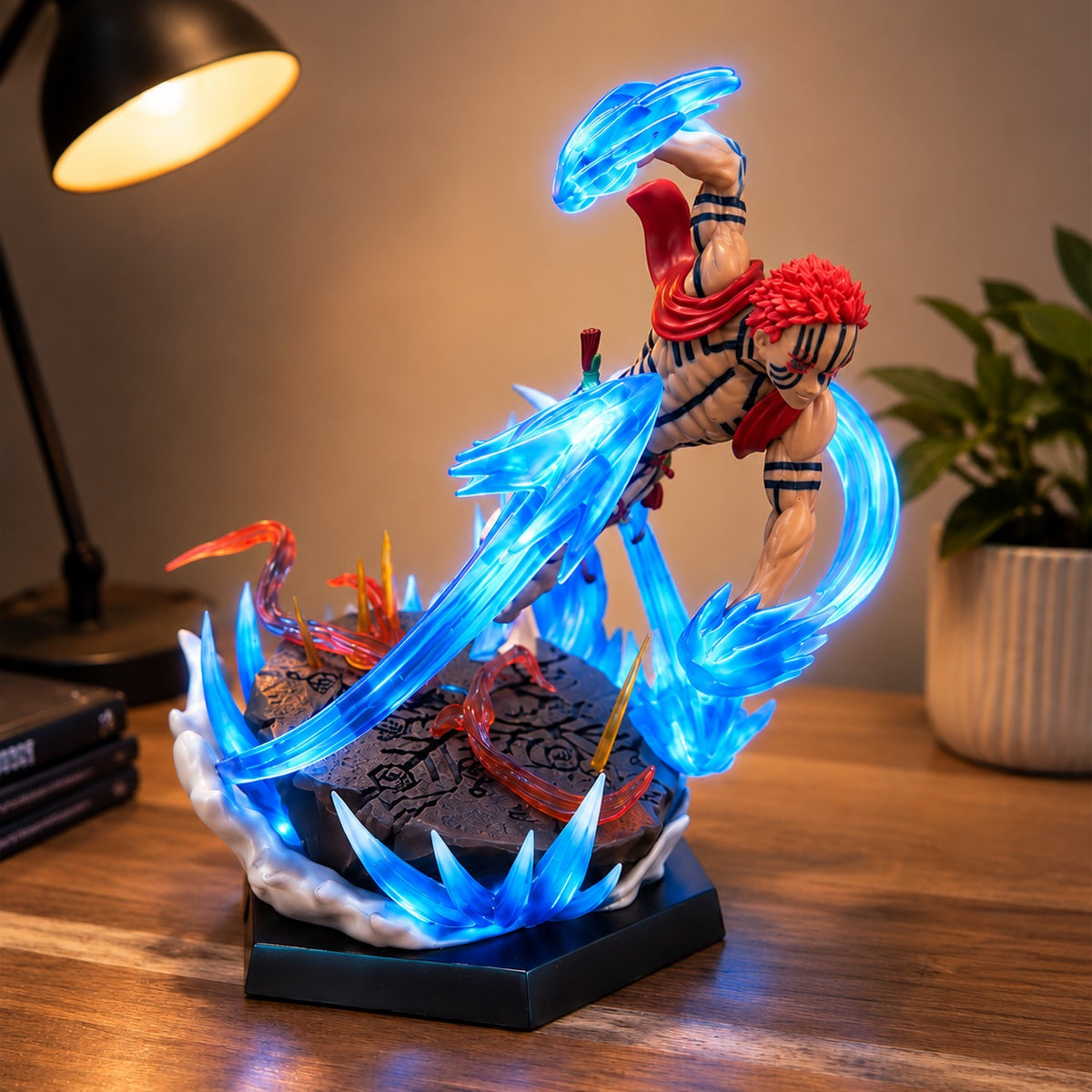 Demon Slayer Akaza Wired LED Light-Up Battle Impact Effect Figure