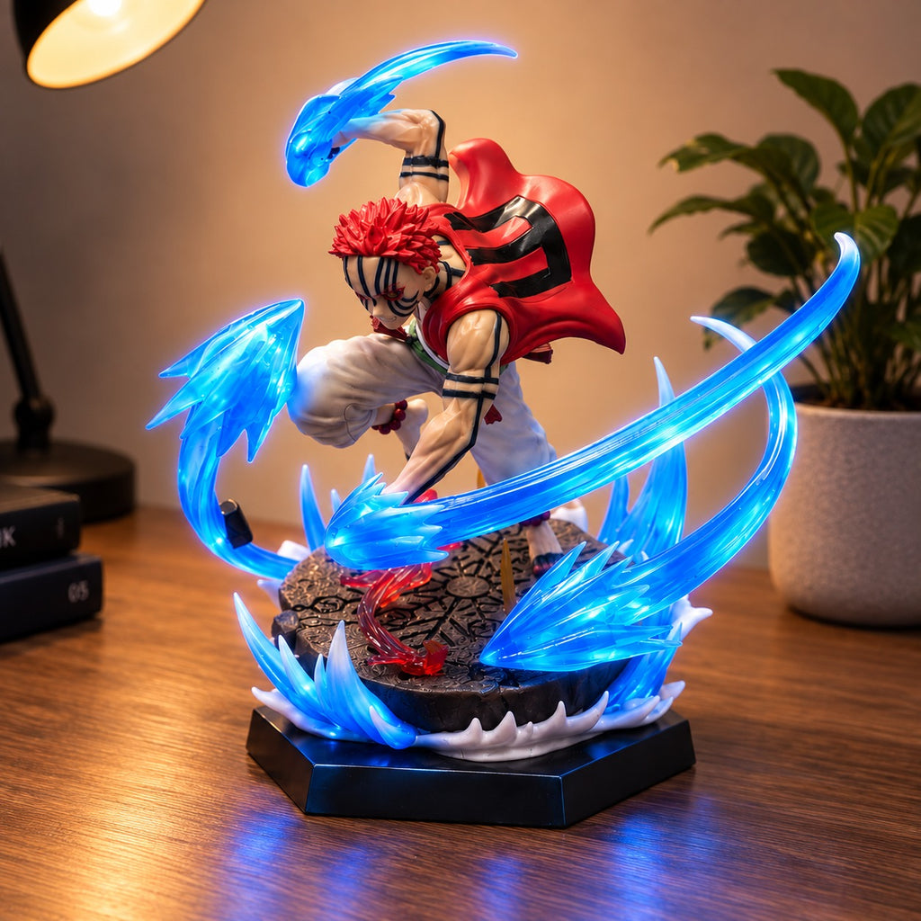 Demon Slayer Akaza Wired LED Light-Up Battle Impact Effect Figure