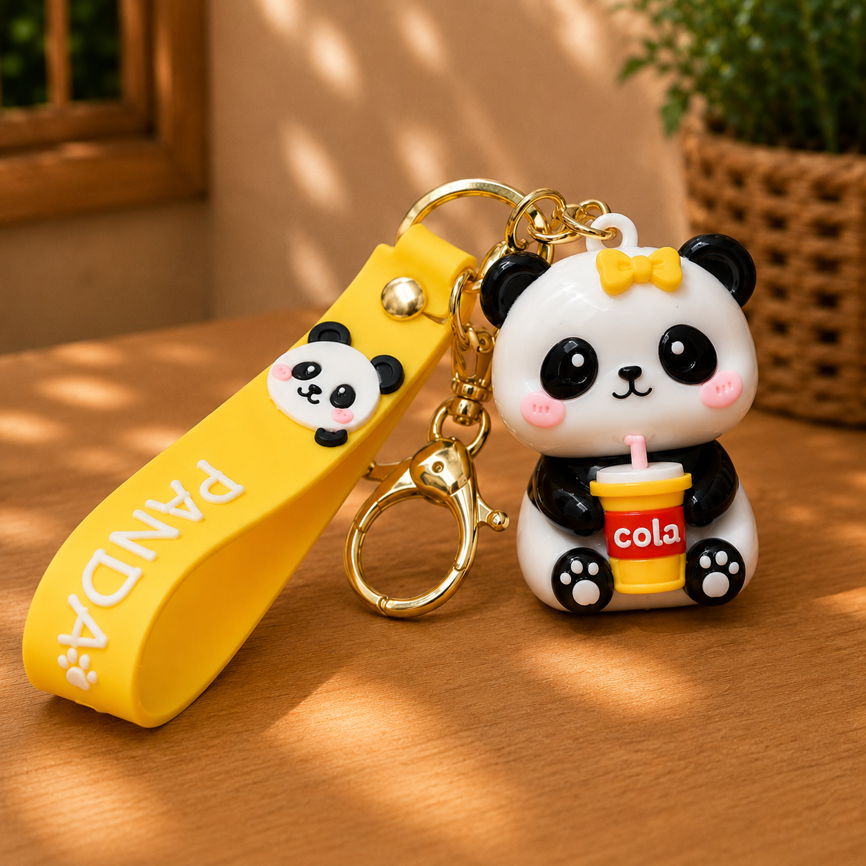 Cute Panda Cola Keychain