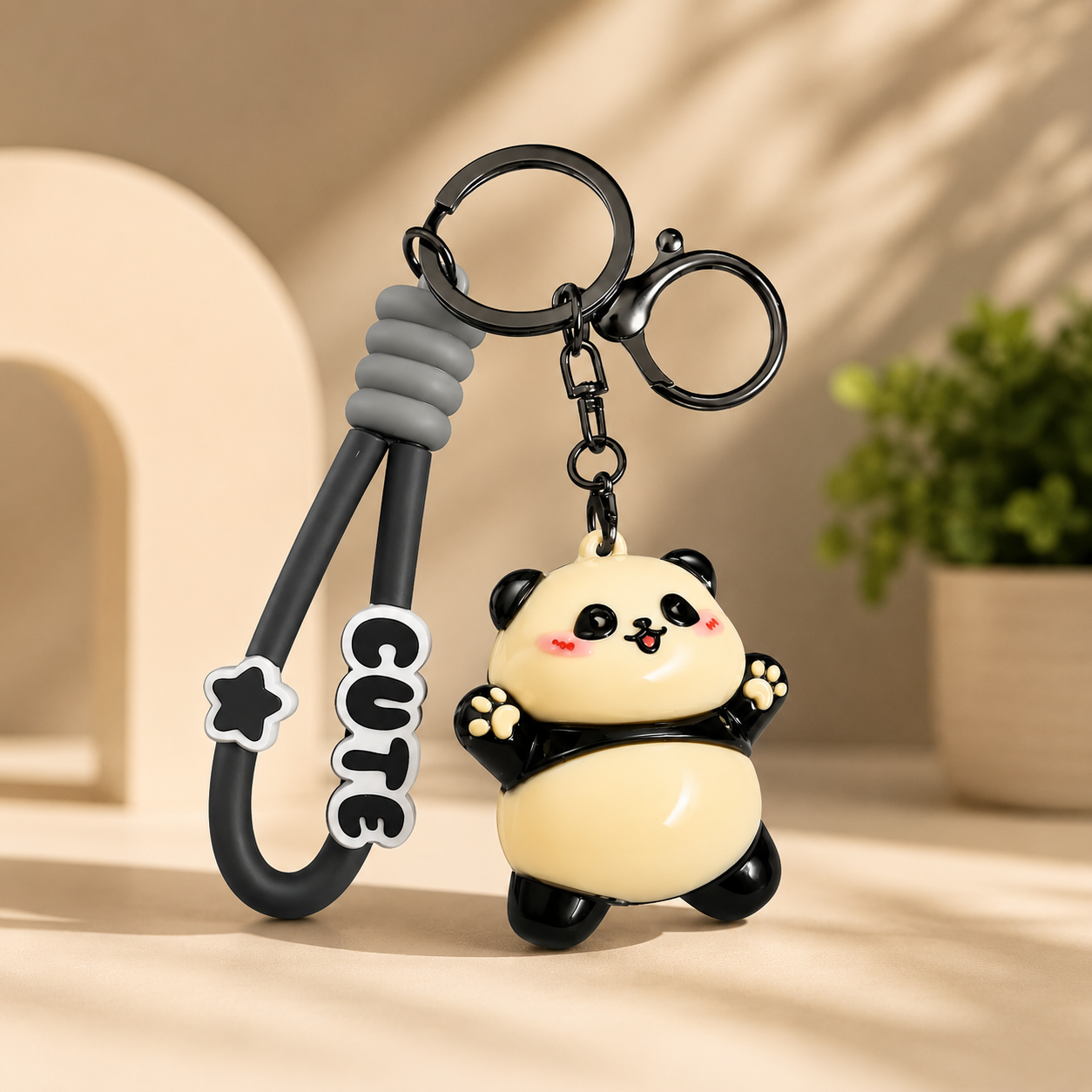 Blushing Panda Keychain