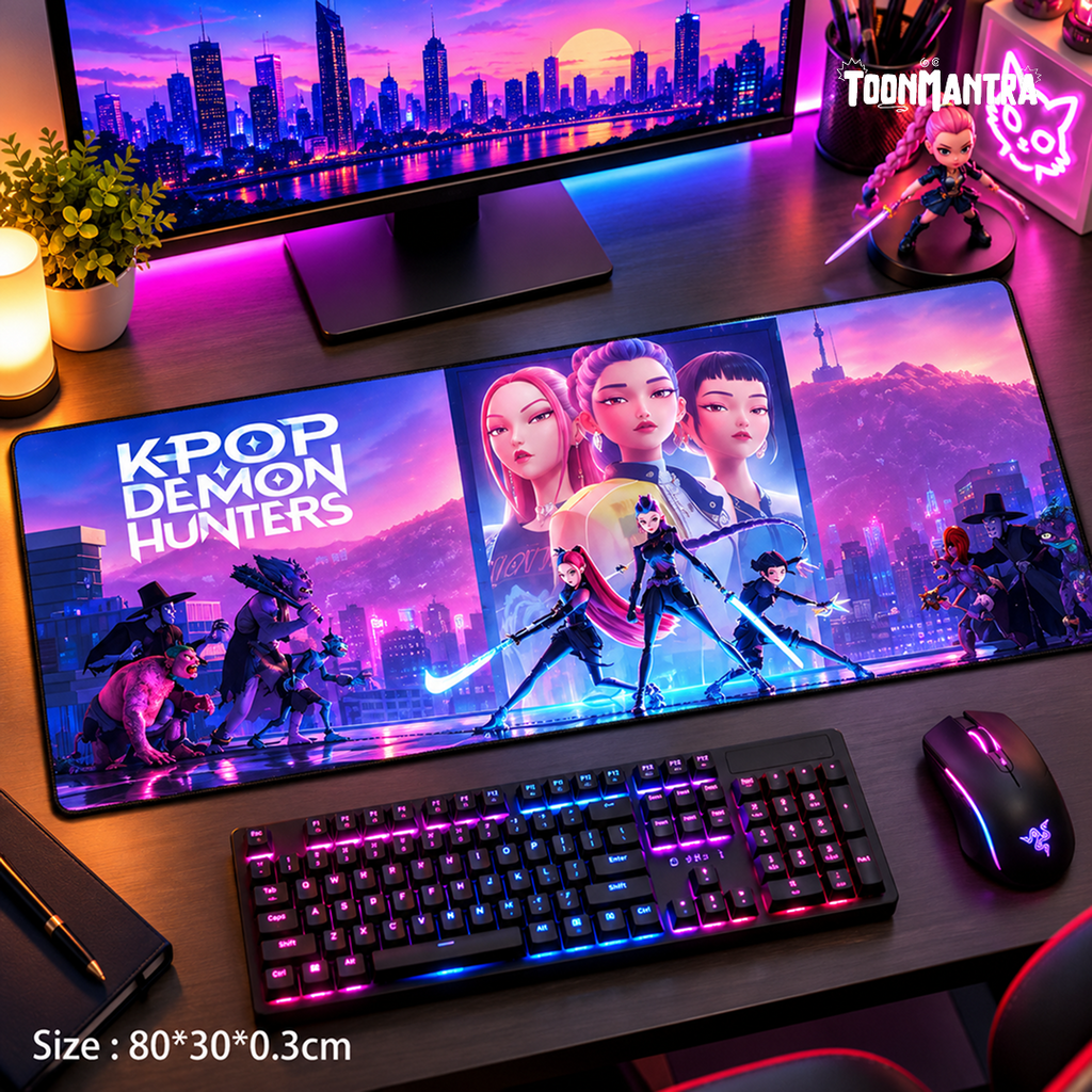 K-Pop Demon Hunters Neon Battle Mouse Pad