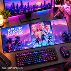 K-Pop Demon Hunters Neon Battle Mouse Pad