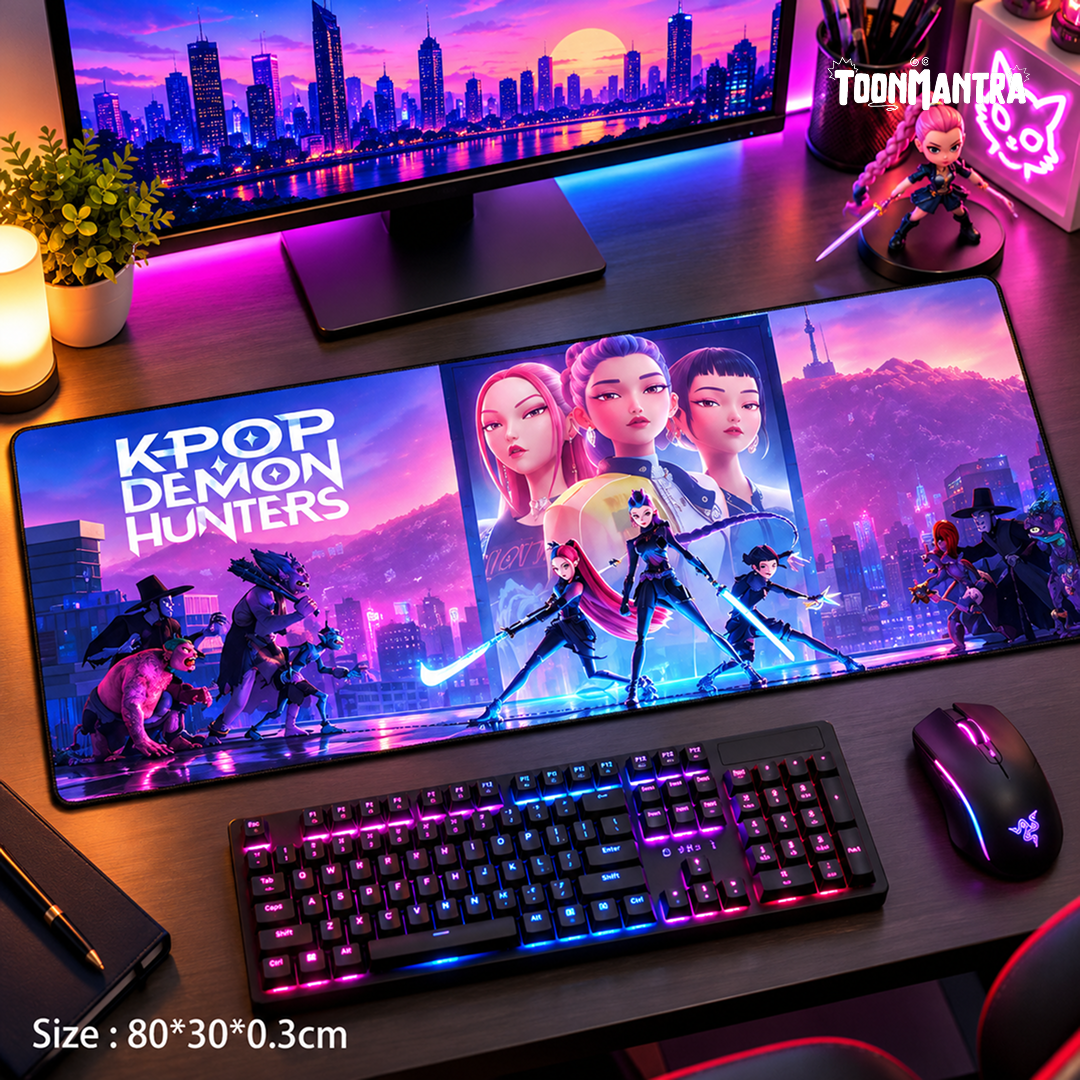 K-Pop Demon Hunters Neon Battle Mouse Pad