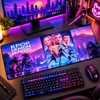 K-Pop Demon Hunters Neon Battle Mouse Pad