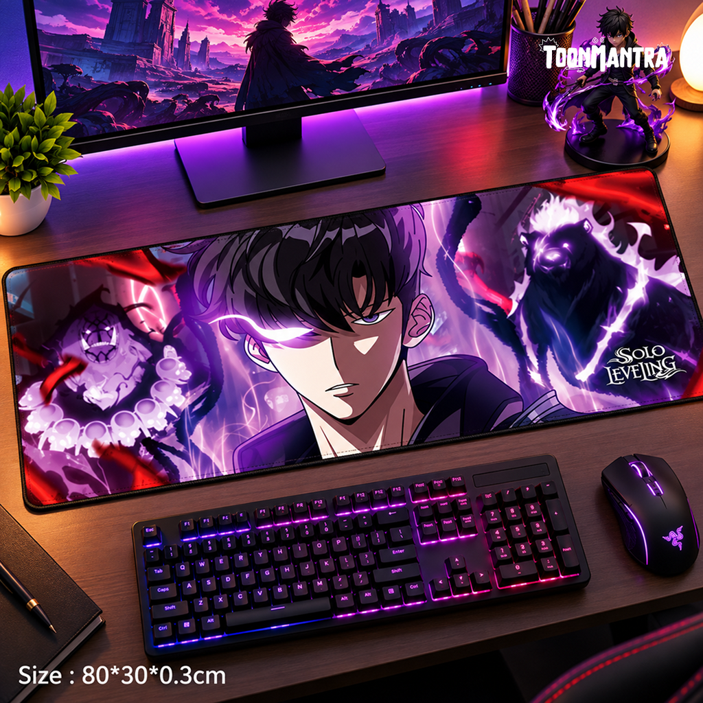 Solo Leveling Sung Jinwoo Purple Shadow Army Gaming Desk Mat