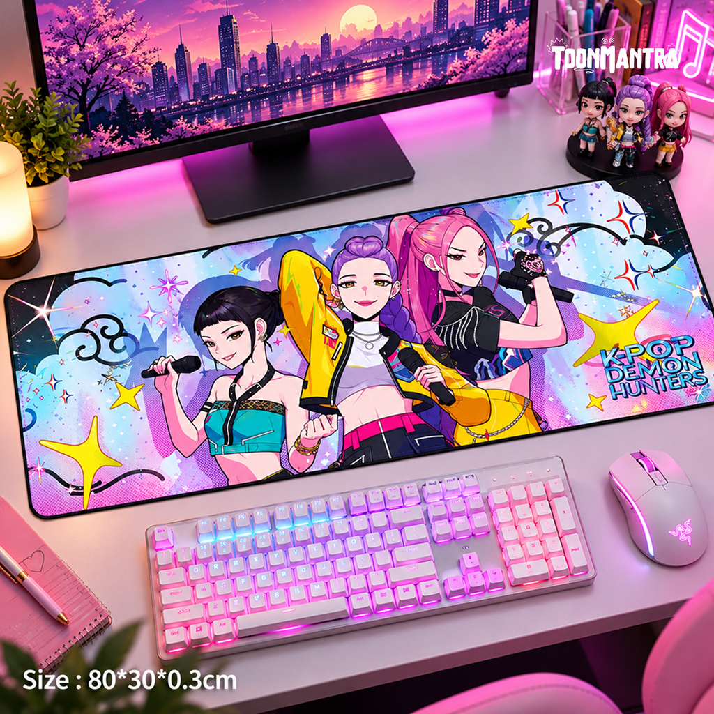 K-Pop Demon Hunters Pink Gaming Desk Mat