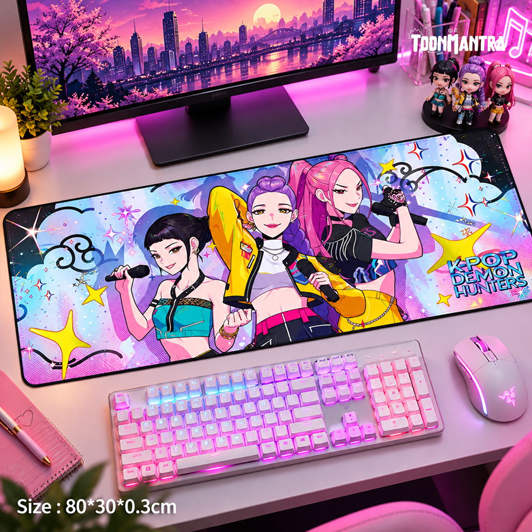 K-Pop Demon Hunters Pink Gaming Desk Mat
