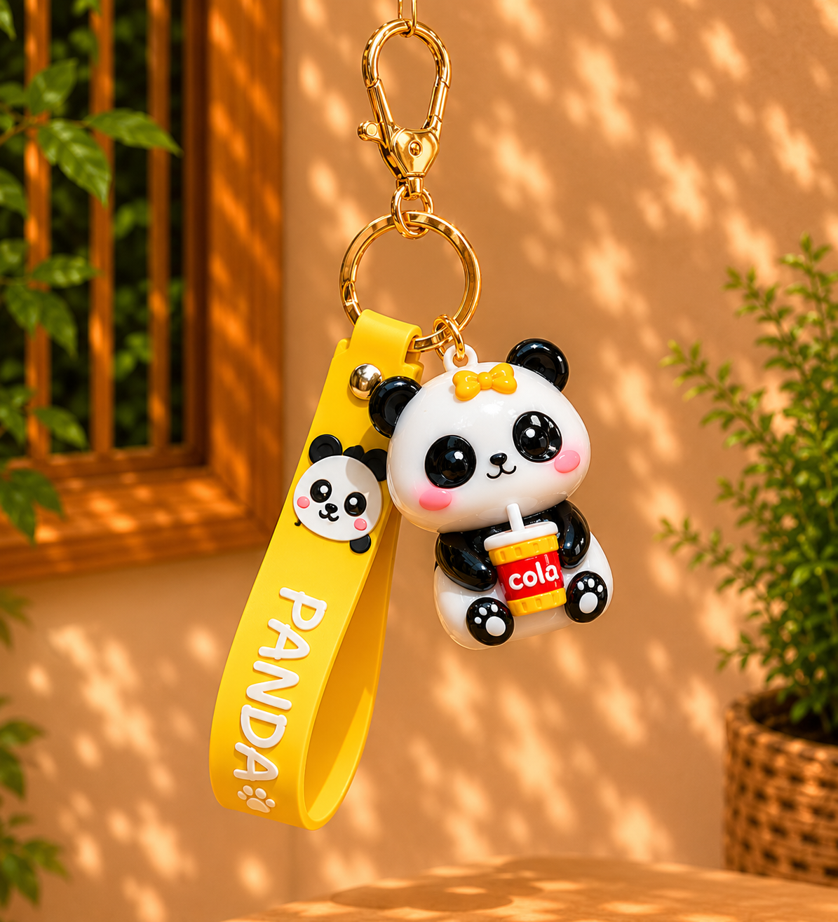 Cute Panda Cola Keychain