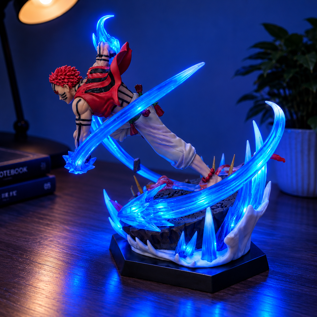 Demon Slayer Akaza Wired LED Light-Up Battle Impact Effect Figure
